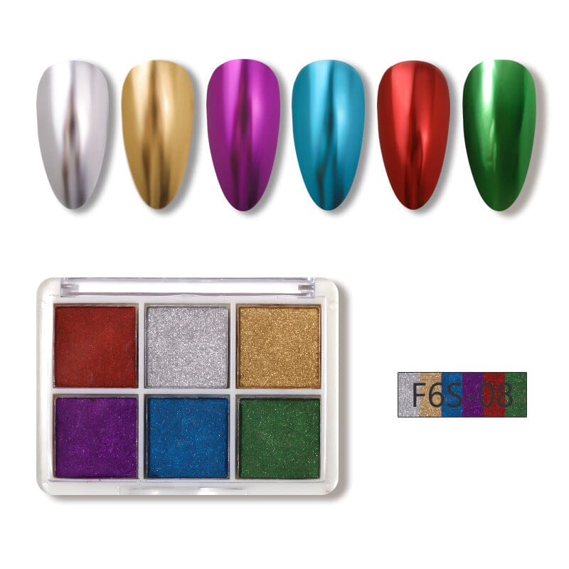 Solid Chrome Powder 6 Colors Gel Nail Polish BORN PRETTY F6S-08 