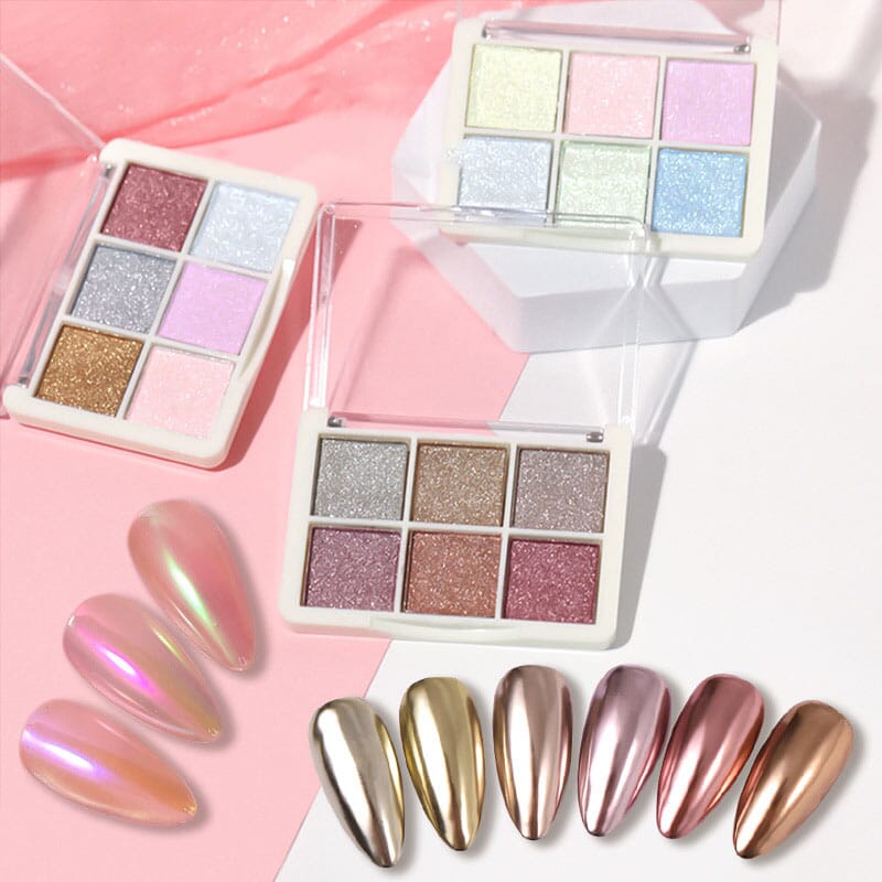 Solid Chrome Powder 6 Colors Gel Nail Polish BORN PRETTY 