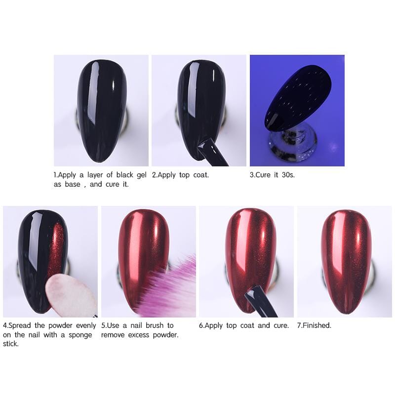 Double Colors Solid Mirror Powder Nail Powder BORN PRETTY 