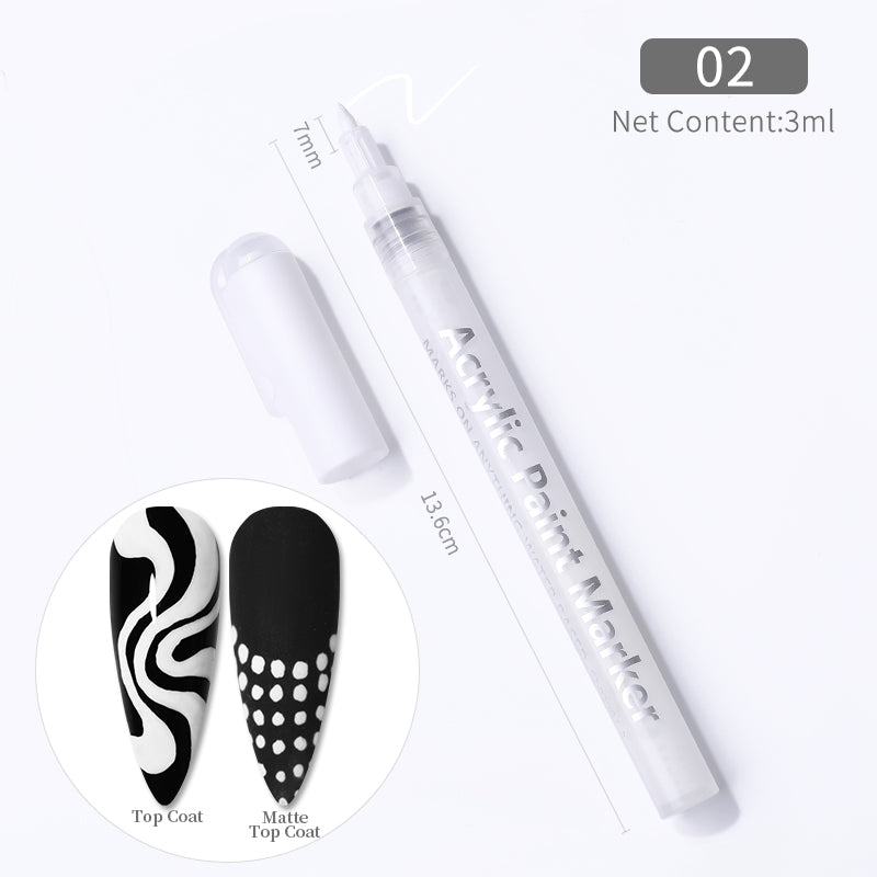 Nail Graffiti Pen for 3D Nail Art DIY Nail Polish Pen Nail Painting Manicure Tools Nail Tools BORN PRETTY 02 