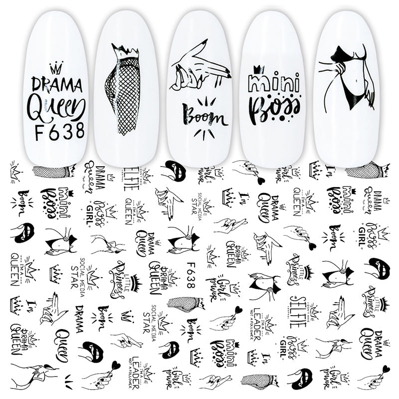 3D Nail Stickers Valentine Love Heart Sexy Lady Pattern Nail Tools BORN PRETTY 7 