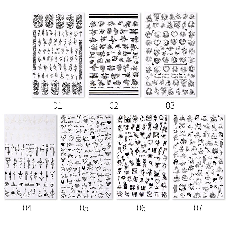 3D Nail Stickers Valentine Love Heart Sexy Lady Pattern Nail Tools BORN PRETTY 7 Patterns 