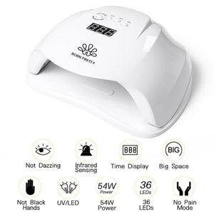 54W Nail Dryer UV LED Nail Lamp Machine Nail Tools BORN PRETTY 